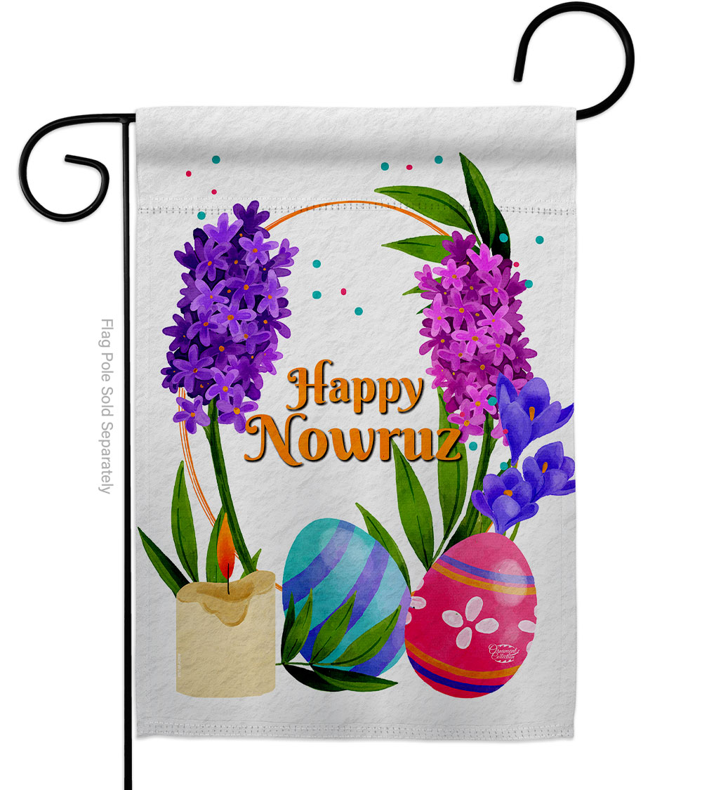 Colorful Nowruz Celebration Double-Sided Decorative Garden Flag, Multi Color