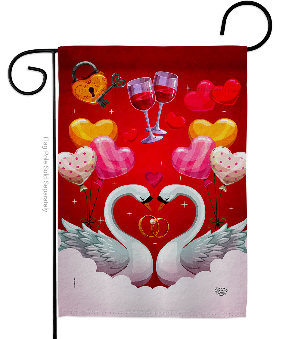 Sweet Couple Celebration Wedding Double-Sided Decorative Garden Flag, Multi Color