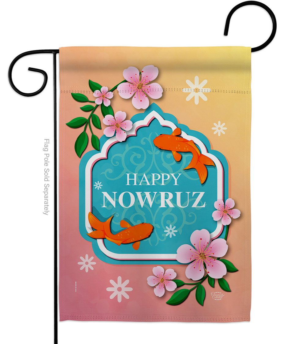 International Nowruz Day Celebration Double-Sided Decorative Garden Flag, Multi Color