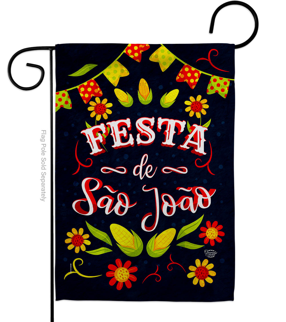 Festa de Sao Joao do Porto Celebration Junina Double-Sided Decorative Garden Flag, Multi Color