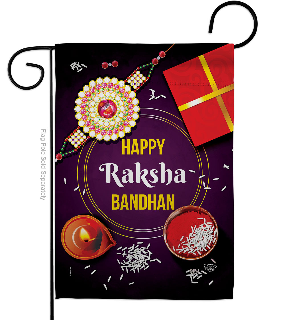 Raksha Bandhan Celebration Double-Sided Decorative Garden Flag, Multi Color