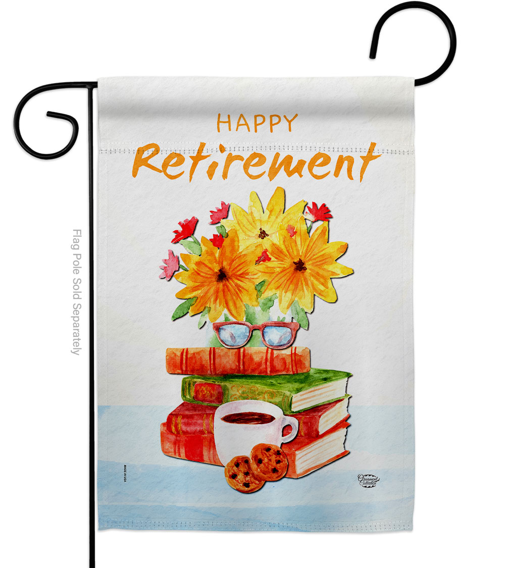 Retirement Activites Celebration Double-Sided Decorative Garden Flag, Multi Color