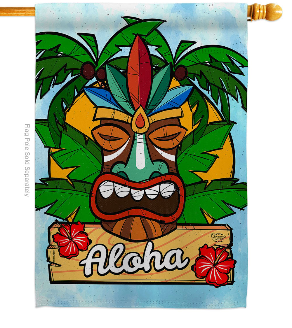 Luau Party Celebration Double-Sided Garden Decorative House Flag, Multi Color
