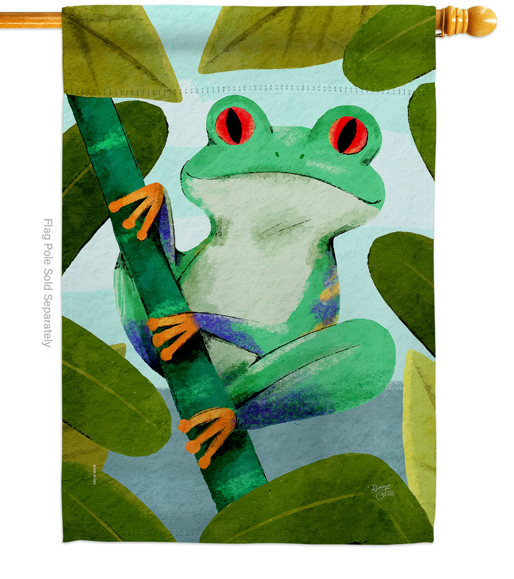 Rainforest Frog Animals Critter 28 x 40 in. Double-Sided Decorative Vertical House Flags for Decoration Banner Garden Yard Gift