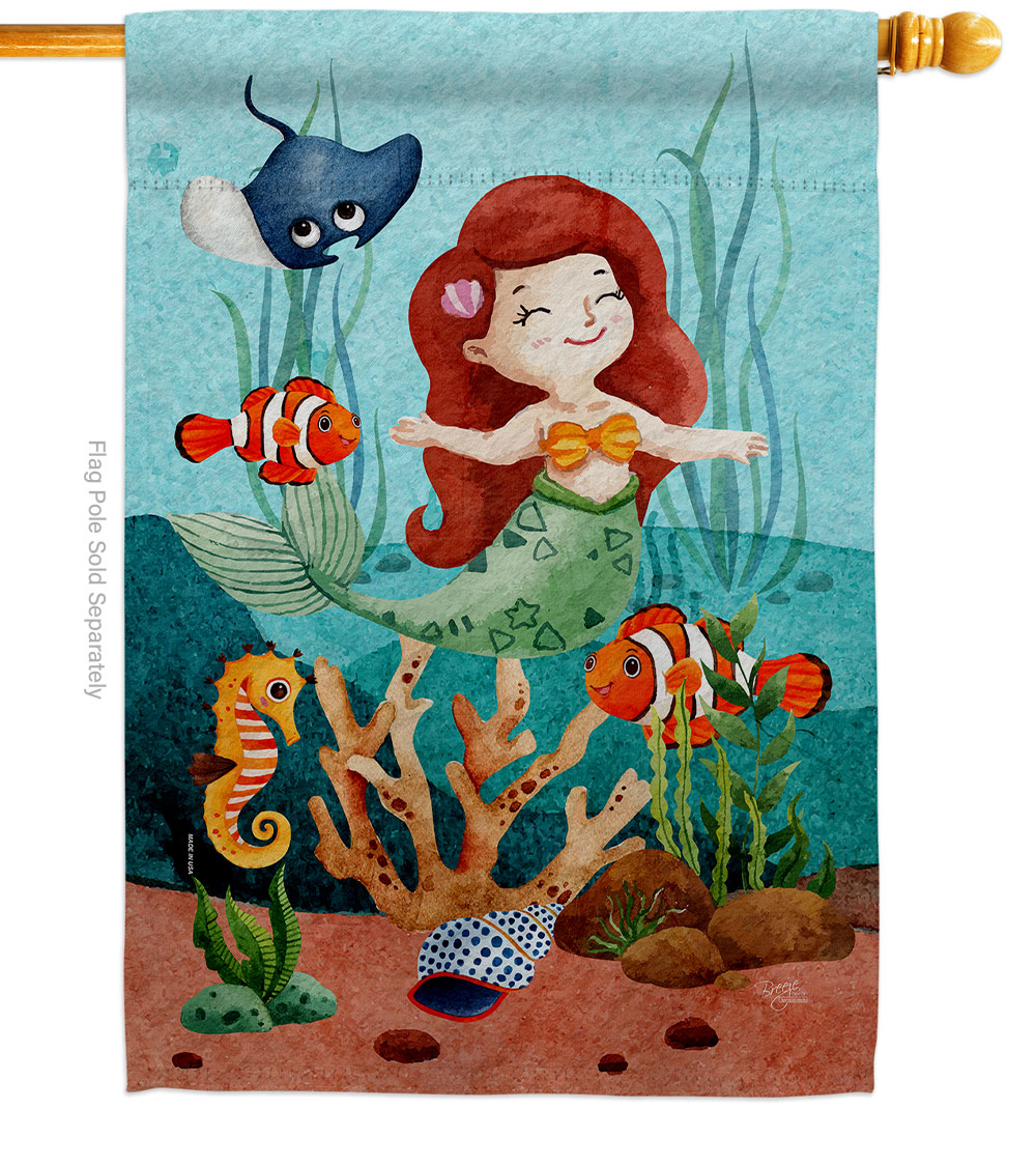 Tropical Fishies Animals Sea Creature 28 x 40 in. Double-Sided Decorative Vertical House Flags for Decoration Banner Garden Yard Gift