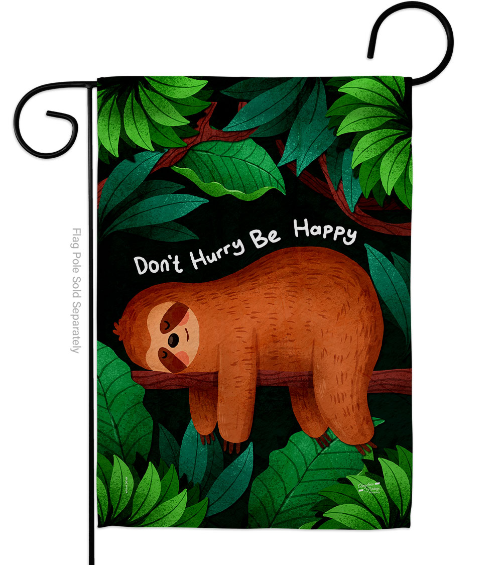 Dont Hurry Animals Wildlife 13 x 18.5 in. Double-Sided Decorative Vertical Garden Flags for House Decoration Banner Yard Gift