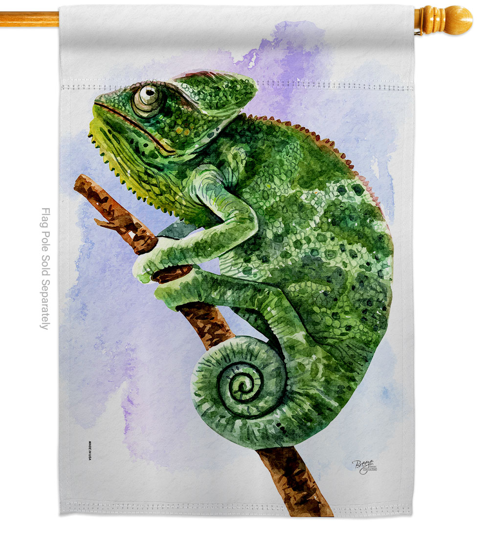 Chameleon Animals Critter 28 x 40 in. Double-Sided Decorative Vertical House Flags for Decoration Banner Garden Yard Gift
