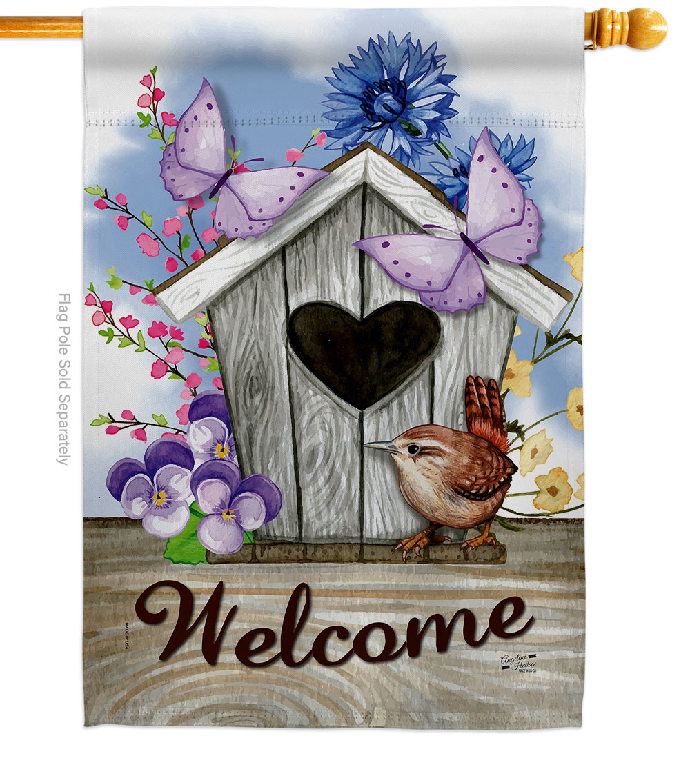 Sweet Bird Animals 28 x 40 in. Double-Sided Decorative Vertical House Flags for Decoration Banner Garden Yard Gift