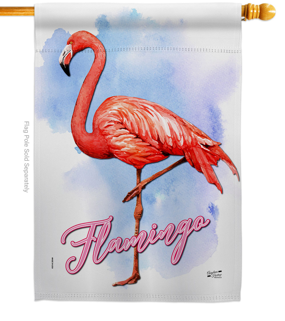 Flamingo Animals Bird 28 x 40 in. Double-Sided Decorative Vertical House Flags for Decoration Banner Garden Yard Gift