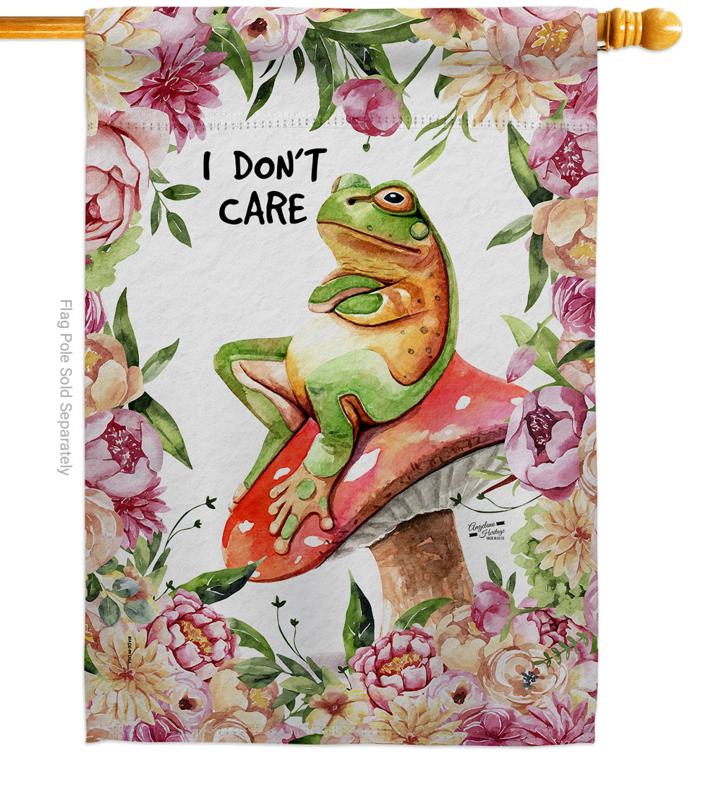 Dont Care Toad Animals Critter 28 x 40 in. Double-Sided Decorative Vertical House Flags for Decoration Banner Garden Yard Gift