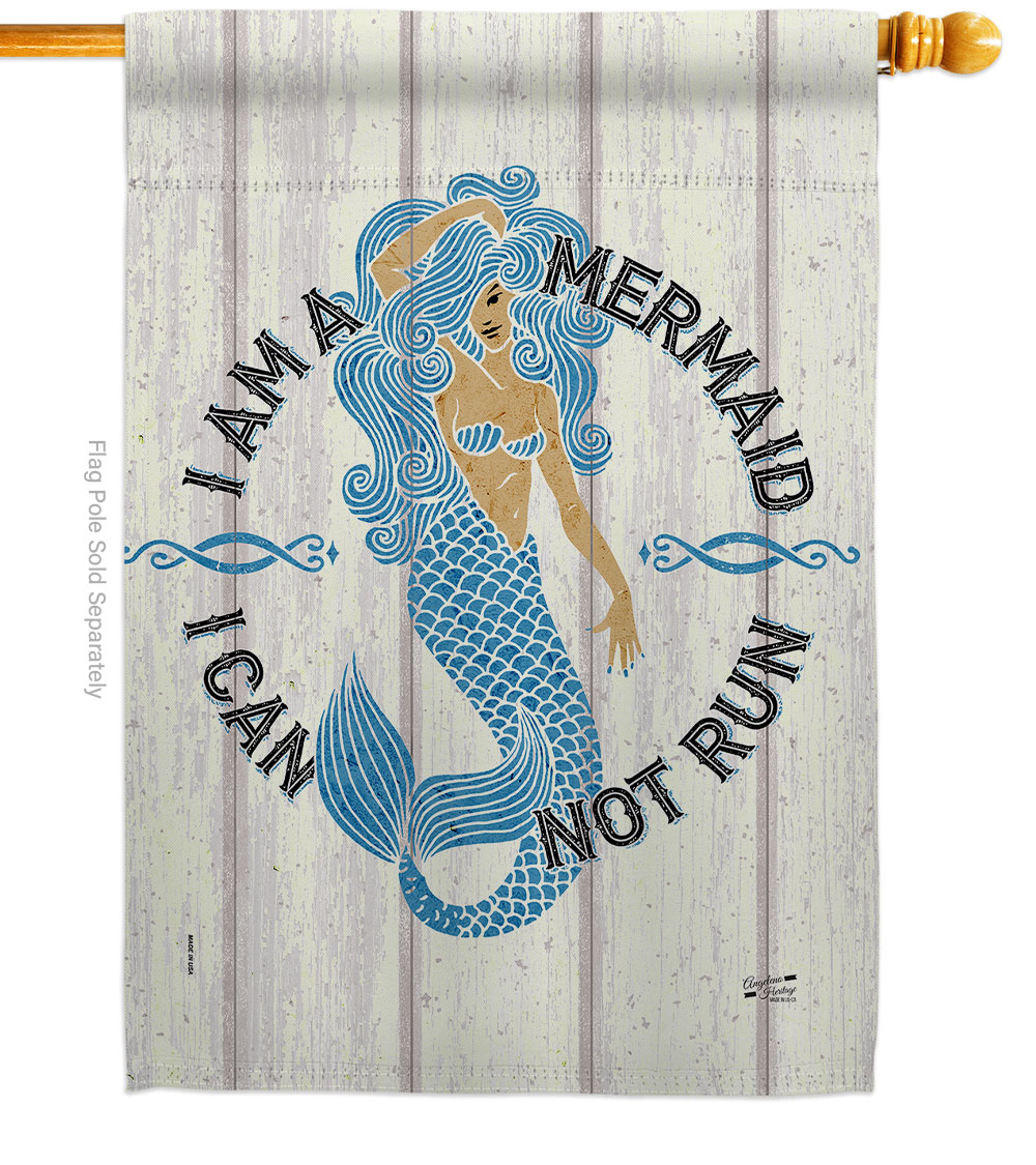 I Am Mermaid Animals Sea Creature 28 x 40 in. Double-Sided Decorative Vertical House Flags for Decoration Banner Garden Yard Gift