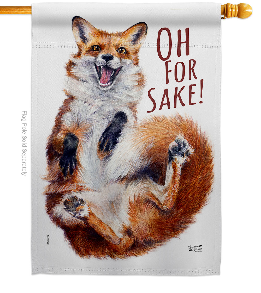 H137561-BO Fox Sake Animals Wildlife 28 x 40 in. Double-Sided Decorative Vertical House Flags for Decoration Banner Garden Yard Gift