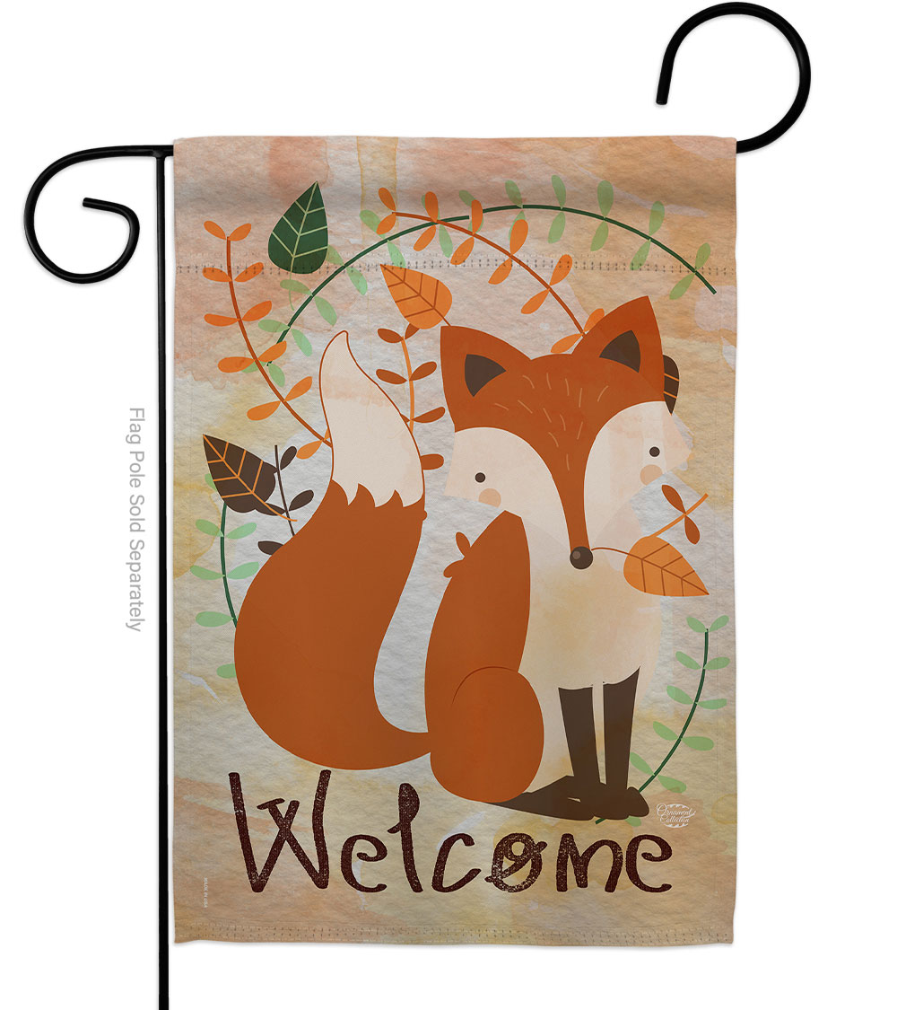 Welcome Fox Animals Wildlife 13 x 18.5 in. Double-Sided Decorative Vertical Garden Flags for House Decoration Banner Yard Gift