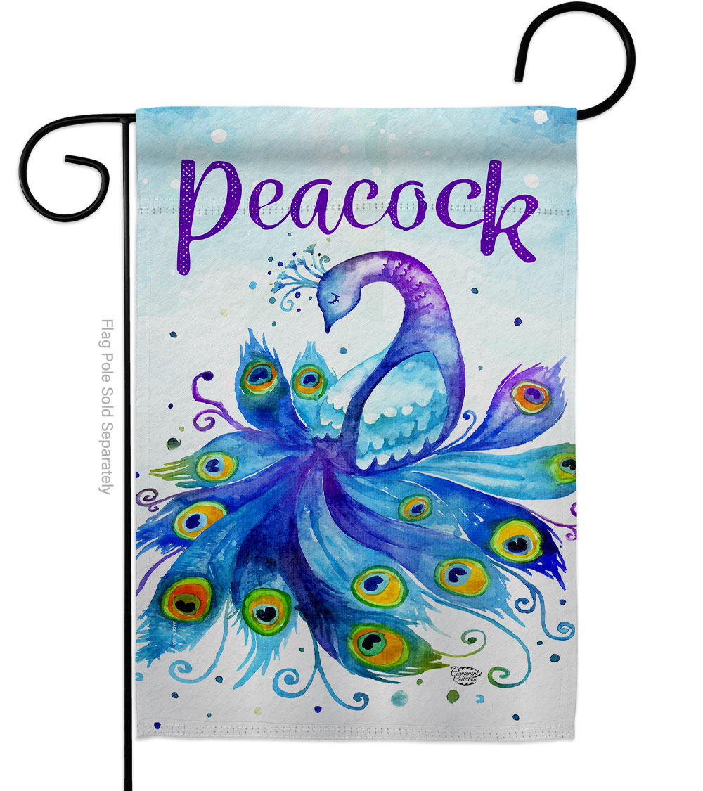 Beautiful Peacock Animals Bird 13 x 18.5 in. Double-Sided Decorative Vertical Garden Flags for House Decoration Banner Yard Gift