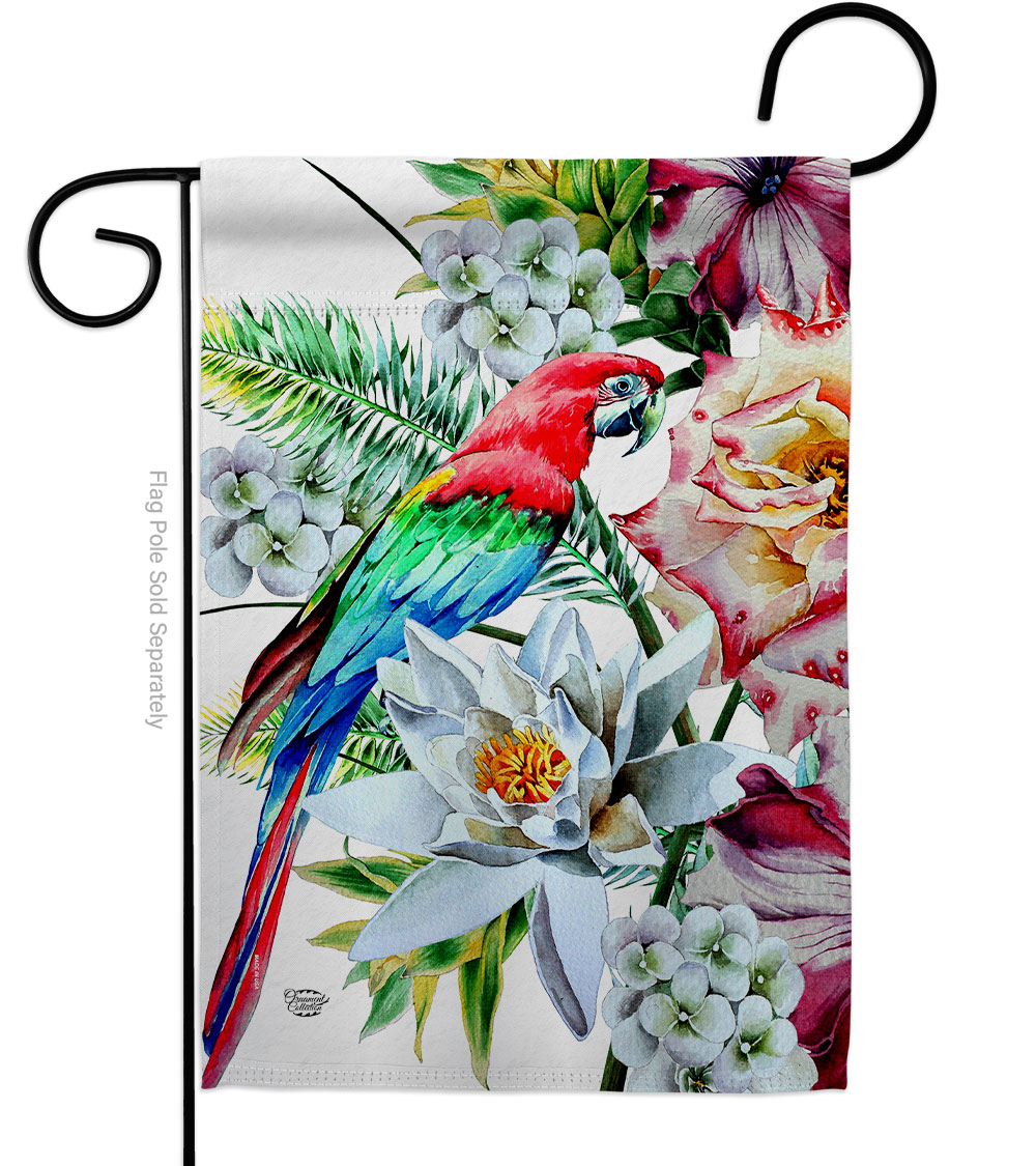 Tropical Parrot Animals Bird 13 x 18.5 in. Double-Sided Decorative Vertical Garden Flags for House Decoration Banner Yard Gift