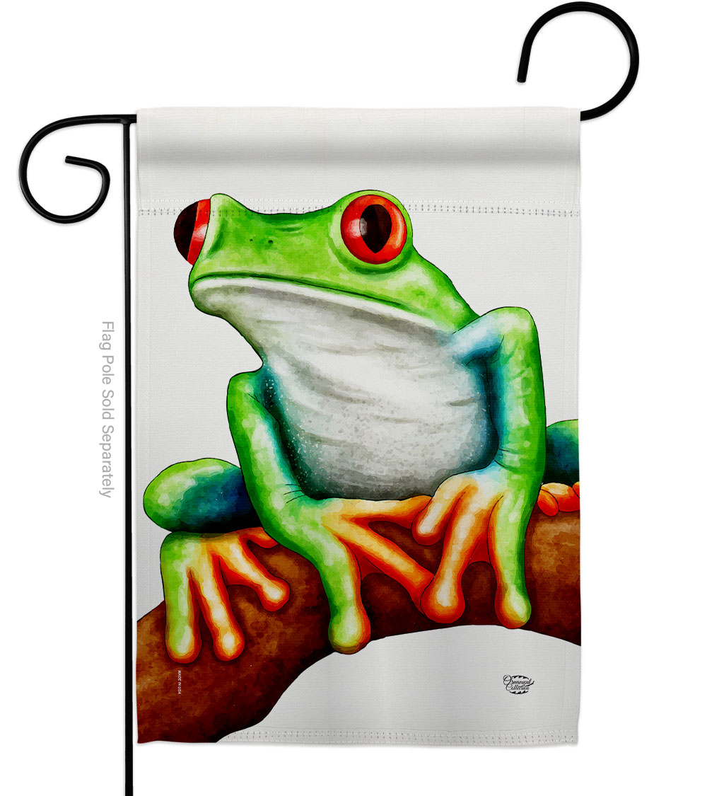 G192657-BO Tree Frog Animals Critter 13 x 18.5 in. Double-Sided Decorative Vertical Garden Flags for House Decoration Banner Yard Gift