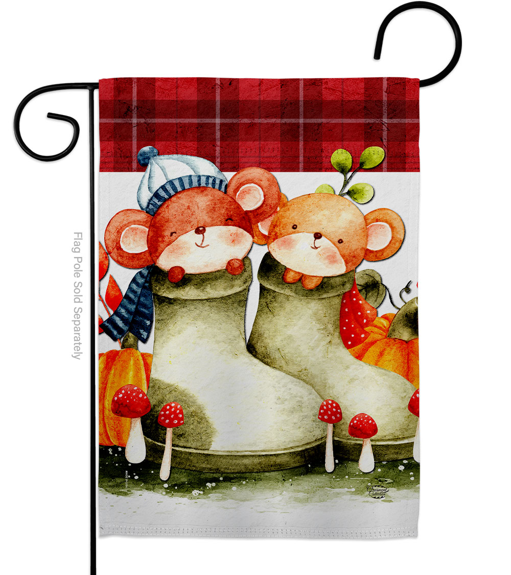 Mousy Winter Animals Critter 13 x 18.5 in. Double-Sided Decorative Vertical Garden Flags for House Decoration Banner Yard Gift