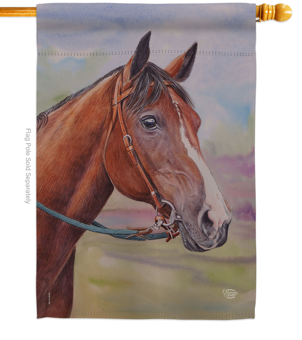 Smart Horse Animals Barnyard Animal 28 x 40 in. Double-Sided Decorative Vertical House Flags for Decoration Banner Garden Yard Gift