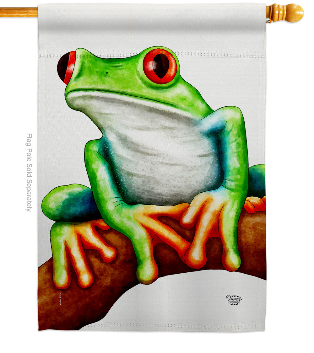Tree Frog Animals Critter 28 x 40 in. Double-Sided Decorative Vertical House Flags for Decoration Banner Garden Yard Gift