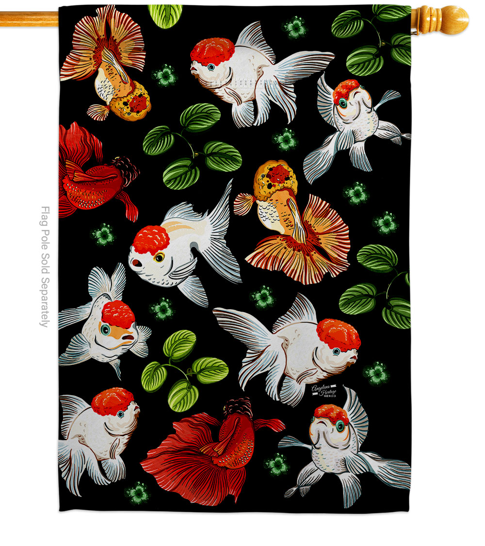 Oranda Pond Animals Sea Creature 28 x 40 in. Double-Sided Decorative Vertical House Flags for Decoration Banner Garden Yard Gift