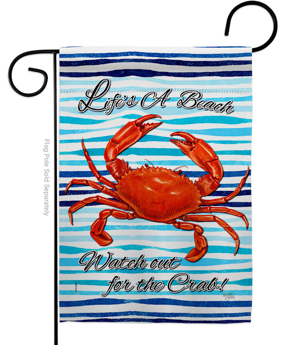 G157072-BO Beach Crabs Animals Sea Creature 13 x 18.5 in. Double-Sided Decorative Vertical Garden Flags for House Decoration Banner Yard Gift