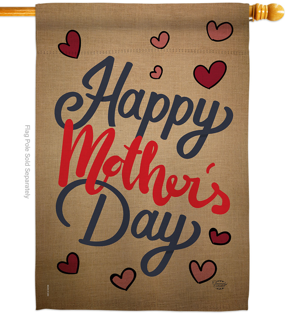 H192031-BO Happy Mothers Day Family Mother 28 x 40 in. Double-Sided Decorative Vertical House Flags for Decoration Banner Garden Yard Gift