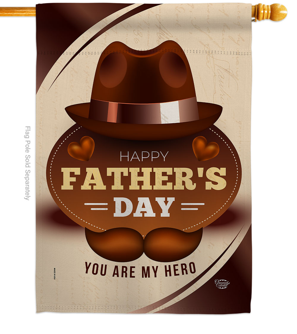 H192365-BO You Are My Hero Family Father Day 28 x 40 in. Double-Sided Decorative Vertical House Flags for Decoration Banner Garden Yard Gift