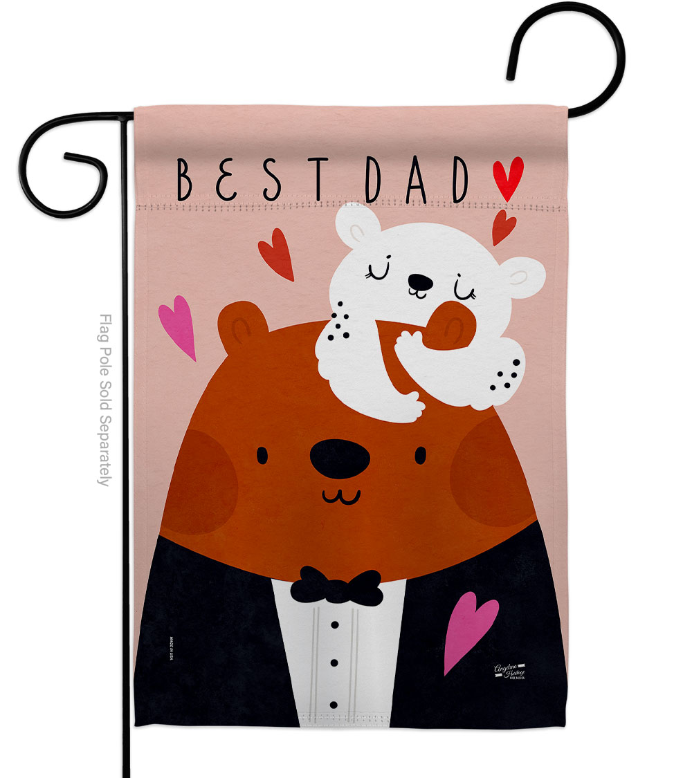 G130324-BO My Best Dad Family Father Day 13 x 18.5 in. Double-Sided Decorative Vertical Garden Flags for House Decoration Banner Yard Gift