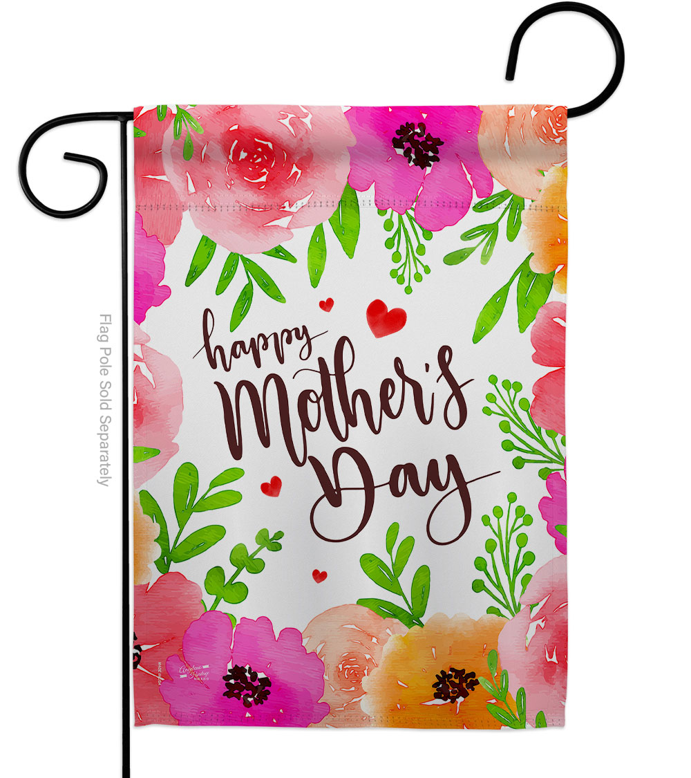 Colorful Happy Mothers Day Family Mother 13 x 18.5 in. Double-Sided Decorative Vertical Garden Flags for House Decoration Banner Yard Gift