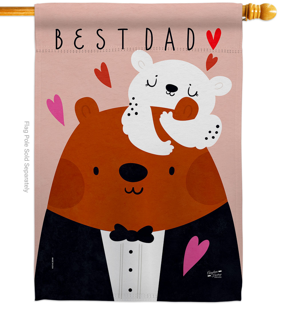 H130324-BO My Best Dad Family Father Day 28 x 40 in. Double-Sided Decorative Vertical House Flags for Decoration Banner Garden Yard Gift