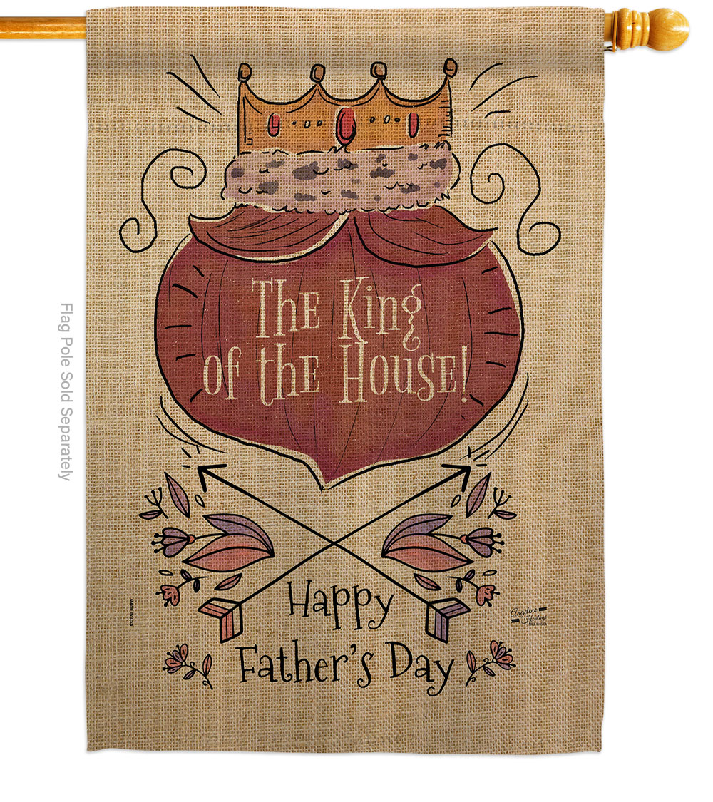 The King of Family Father Day 28 x 40 in. Double-Sided Decorative Vertical House Flags for Decoration Banner Garden Yard Gift