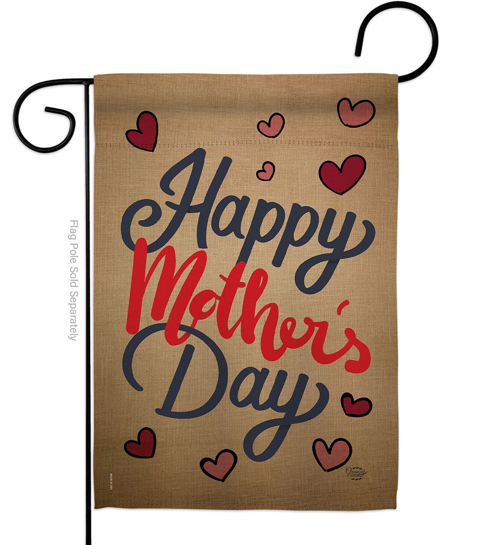G192031-BO Happy Mothers Day Family Mother 13 x 18.5 in. Double-Sided Decorative Vertical Garden Flags for House Decoration Banner Yard Gift