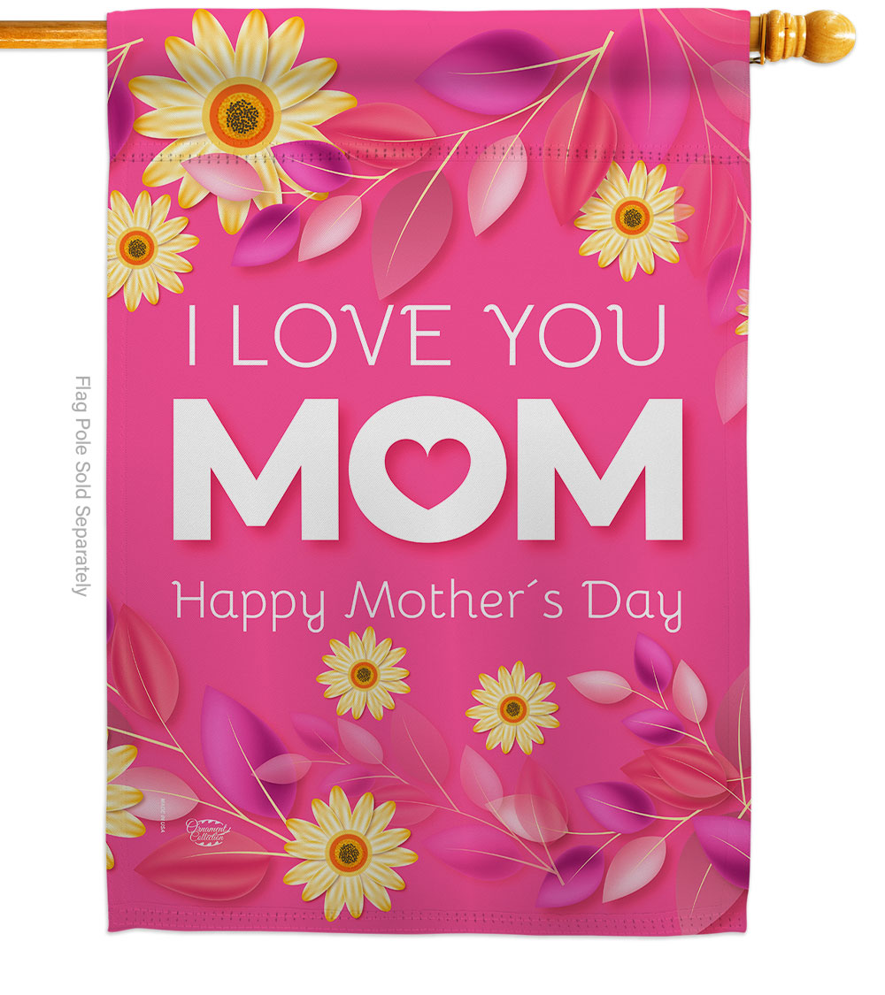 H192368-BO Happy Mothers Day Family Mother 28 x 40 in. Double-Sided Decorative Vertical House Flags for Decoration Banner Garden Yard Gift