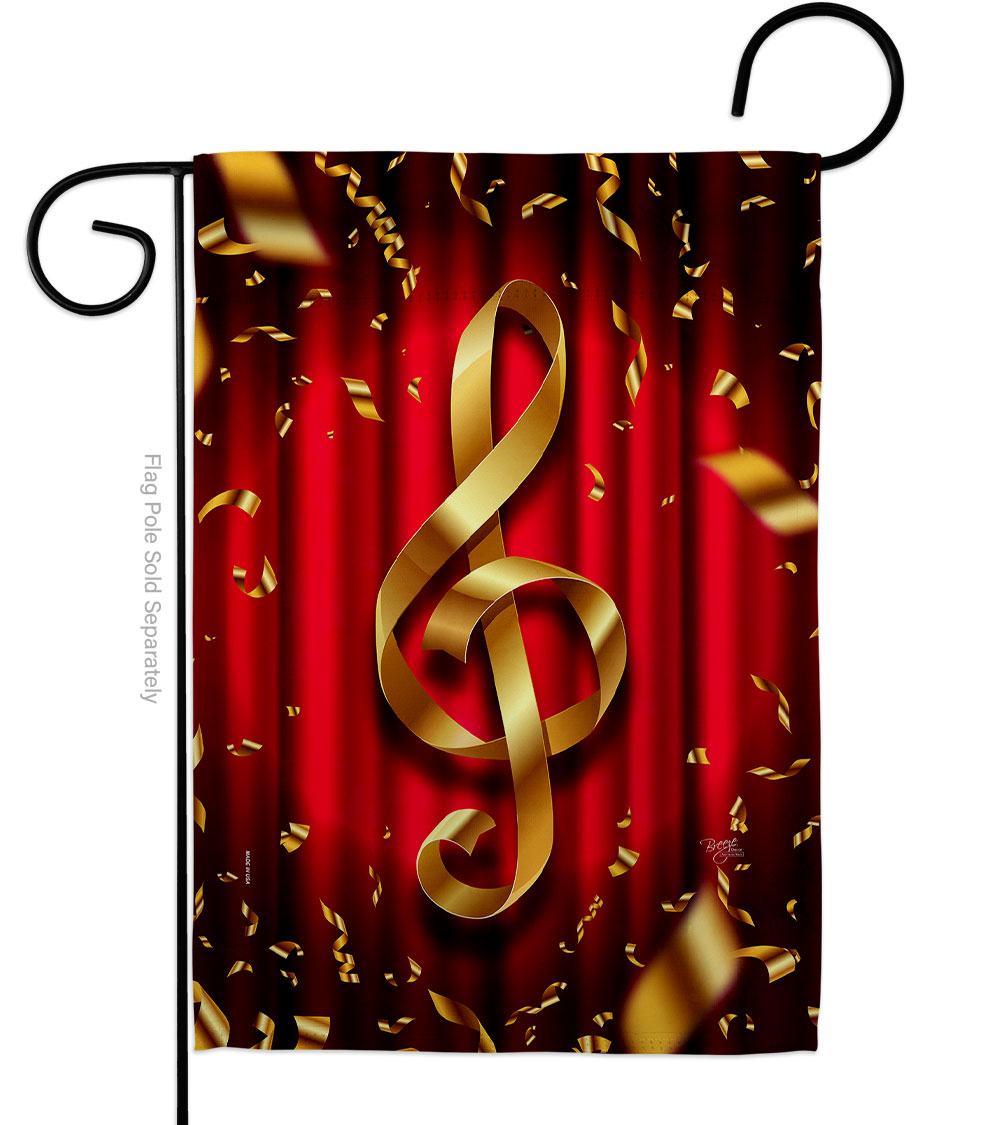 G165244-BO 13 x 18.5 in. Clef Interests Music Double-Sided Decorative Vertical Garden Flags - House Decoration Banner Yard Gift