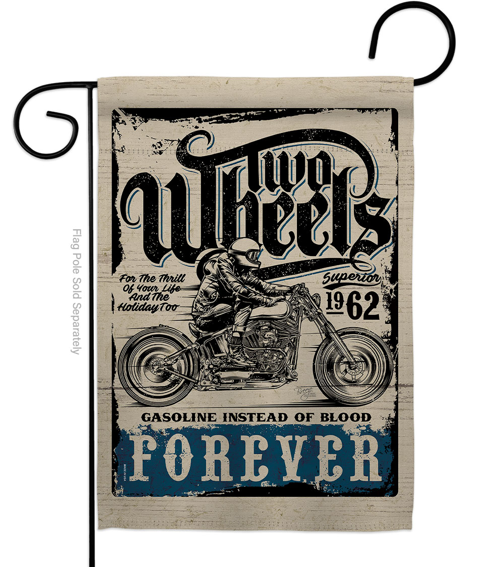 G165257-BO 13 x 18.5 in. Two Wheels Interests Vehicle Double-Sided Decorative Vertical Garden Flags - House Decoration Banner Yard Gift