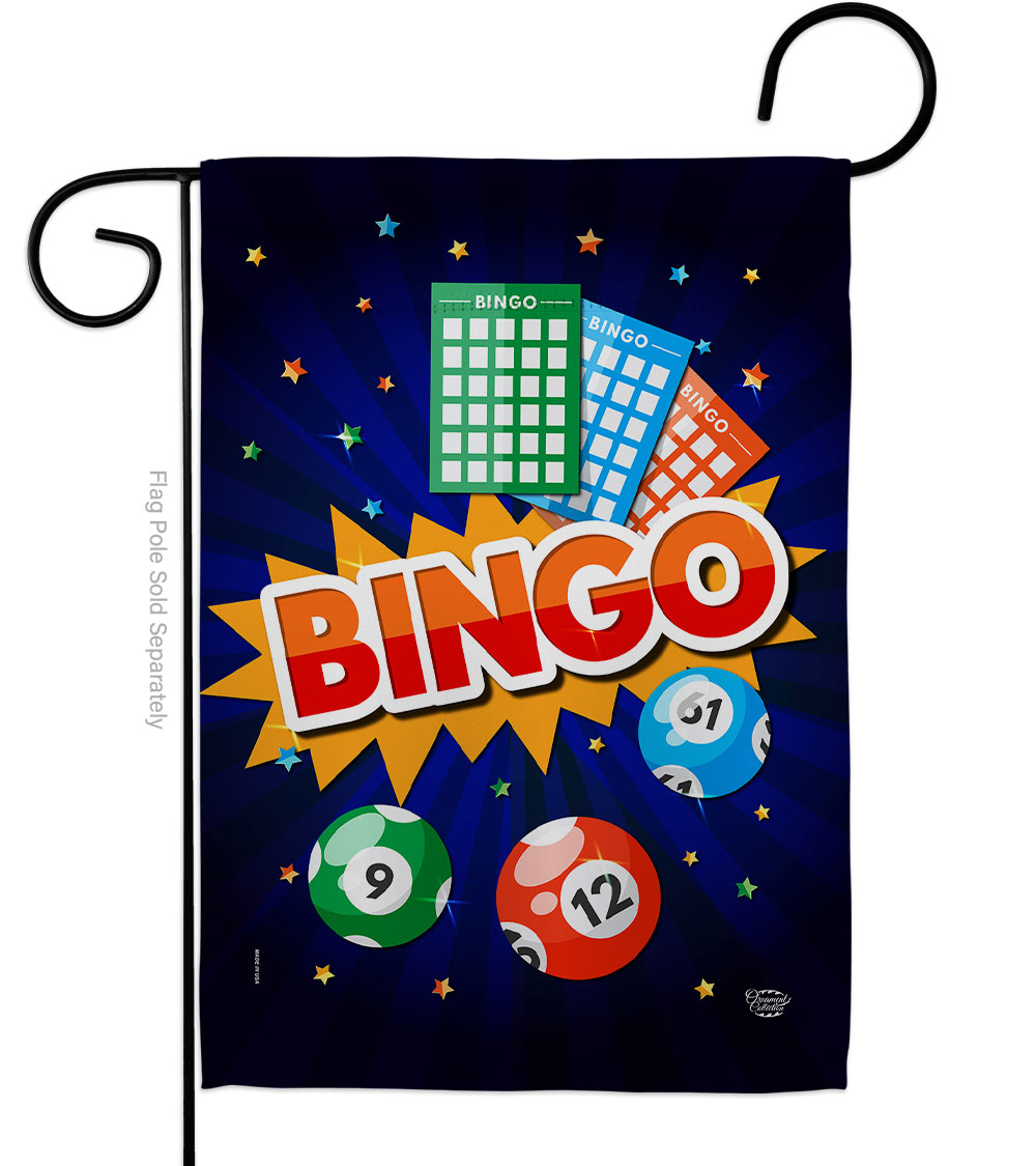 13 x 18.5 in. Bingo Interests Game Double-Sided Decorative Vertical Garden Flags - House Decoration Banner Yard Gift