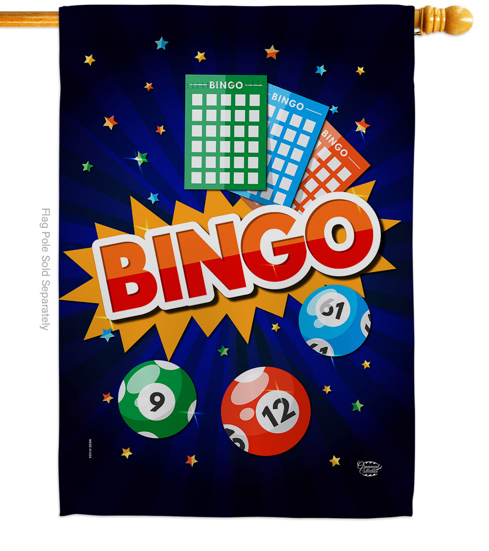28 x 40 in. Bingo Interests Game Double-Sided Decorative Vertical House Flags - Decoration Banner Garden Yard Gift