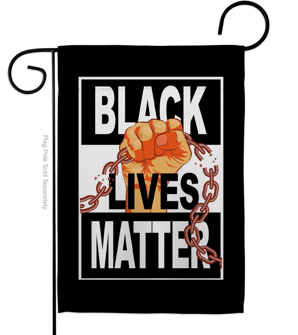 13 x 18.5 in. BLM Justice Black History Lives Matter Double-Sided Decorative Vertical Garden Flags - House Decoration Banner Yard Gift