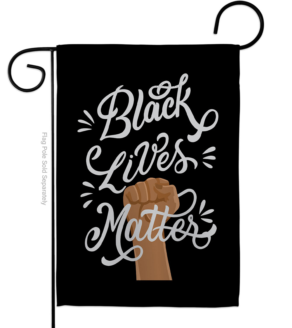 13 x 18.5 in. Stop Racism Black History Lives Matter Double-Sided Decorative Vertical Garden Flags - House Decoration Banner Yard Gift