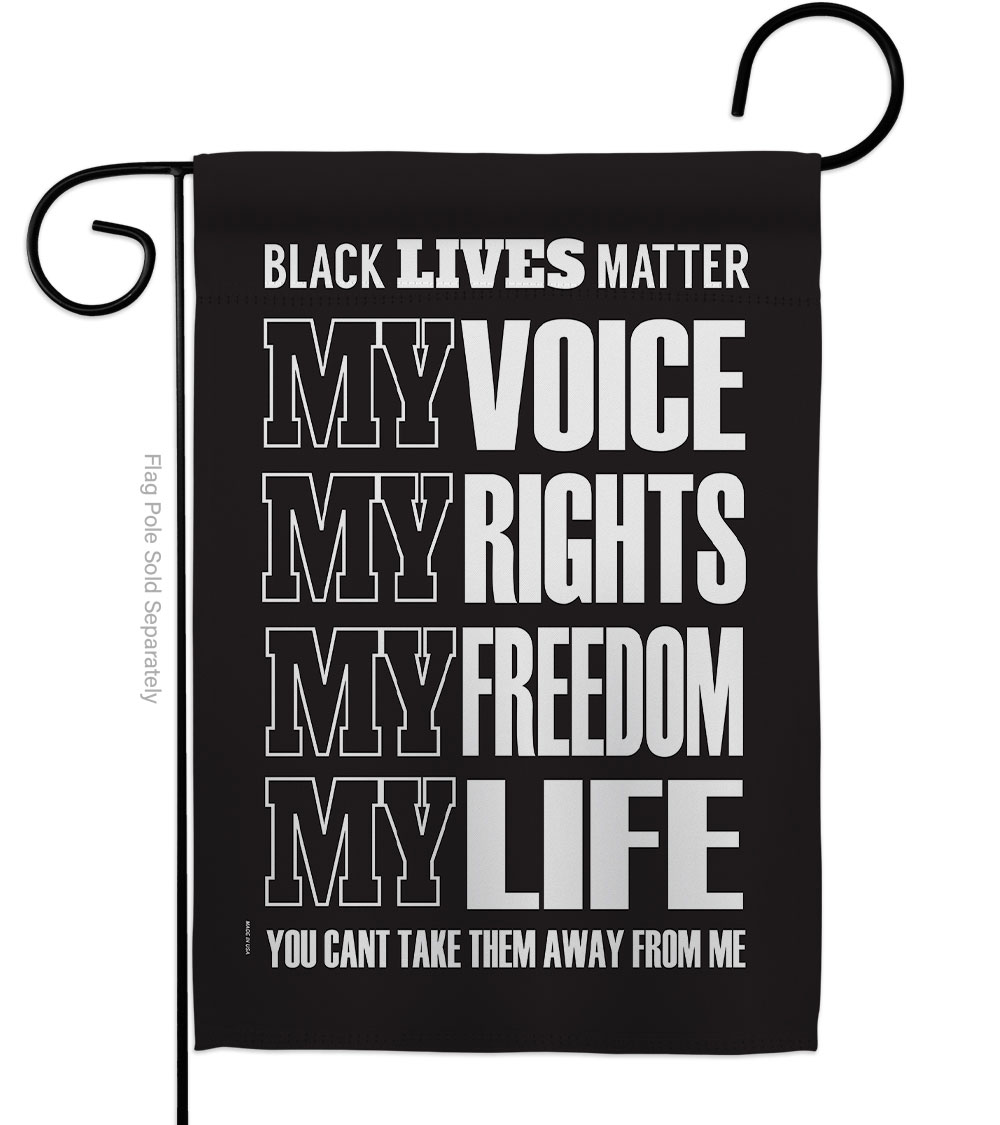 13 x 18.5 in. Black Lives Freedom History Matter Double-Sided Decorative Vertical Garden Flags - House Decoration Banner Yard Gift