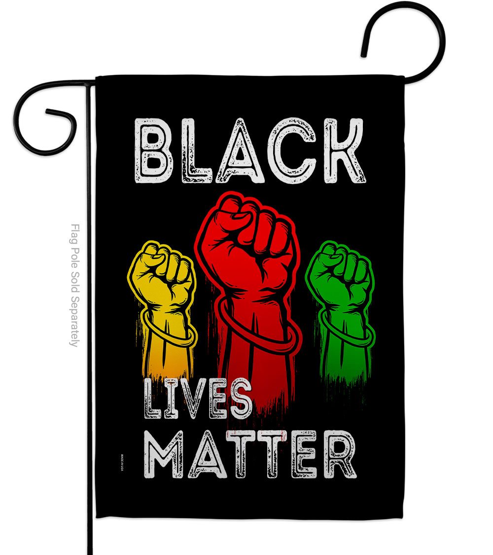 13 x 18.5 in. Justice for BLM Black History Lives Matter Double-Sided Decorative Vertical Garden Flags - House Decoration Banner Yard Gift