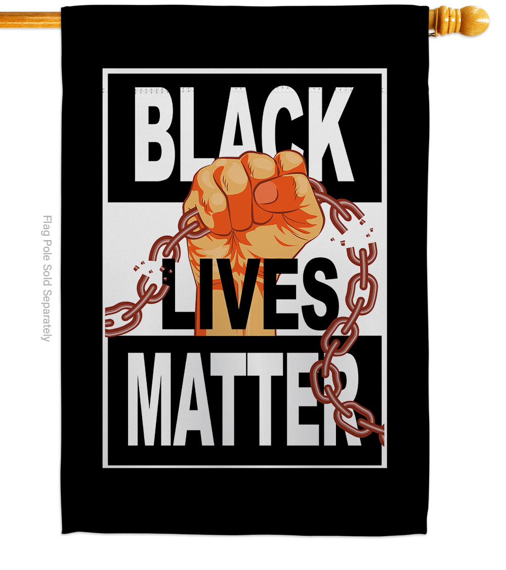 28 x 40 in. BLM Justice Black History Lives Matter Double-Sided Decorative Vertical House Flags - Decoration Banner Garden Yard Gift