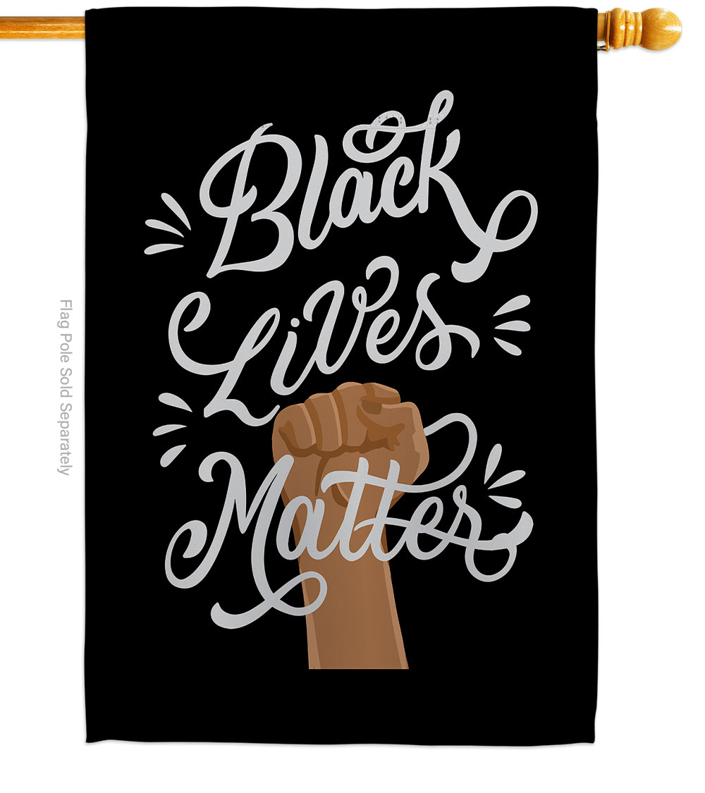28 x 40 in. Stop Racism Black History Lives Matter Double-Sided Decorative Vertical House Flags - Decoration Banner Garden Yard Gift