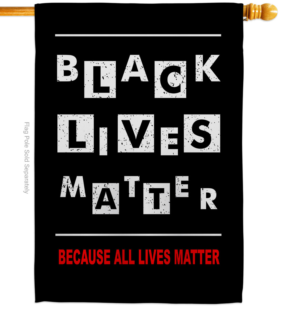 28 x 40 in. Justice for BLM Black History Lives Matter Double-Sided Decorative Vertical House Flags - Decoration Banner Garden Yard Gift