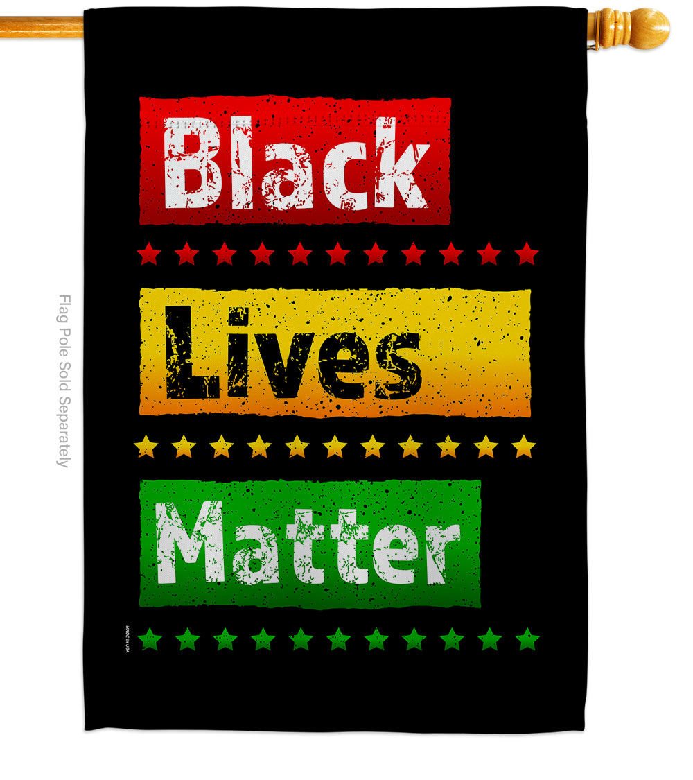 28 x 40 in. Black Lives Matter History Double-Sided Decorative Vertical House Flags - Decoration Banner Garden Yard Gift