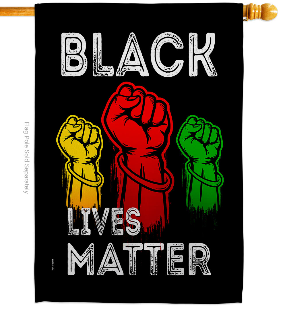 28 x 40 in. Justice for BLM Black History Lives Matter Double-Sided Decorative Vertical House Flags - Decoration Banner Garden Yard Gift