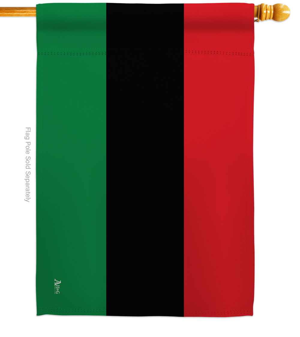 28 x 40 in. Pan African Black History Juneteenth Double-Sided Decorative Horizontal House Flags - Decoration Banner Garden Yard Gift