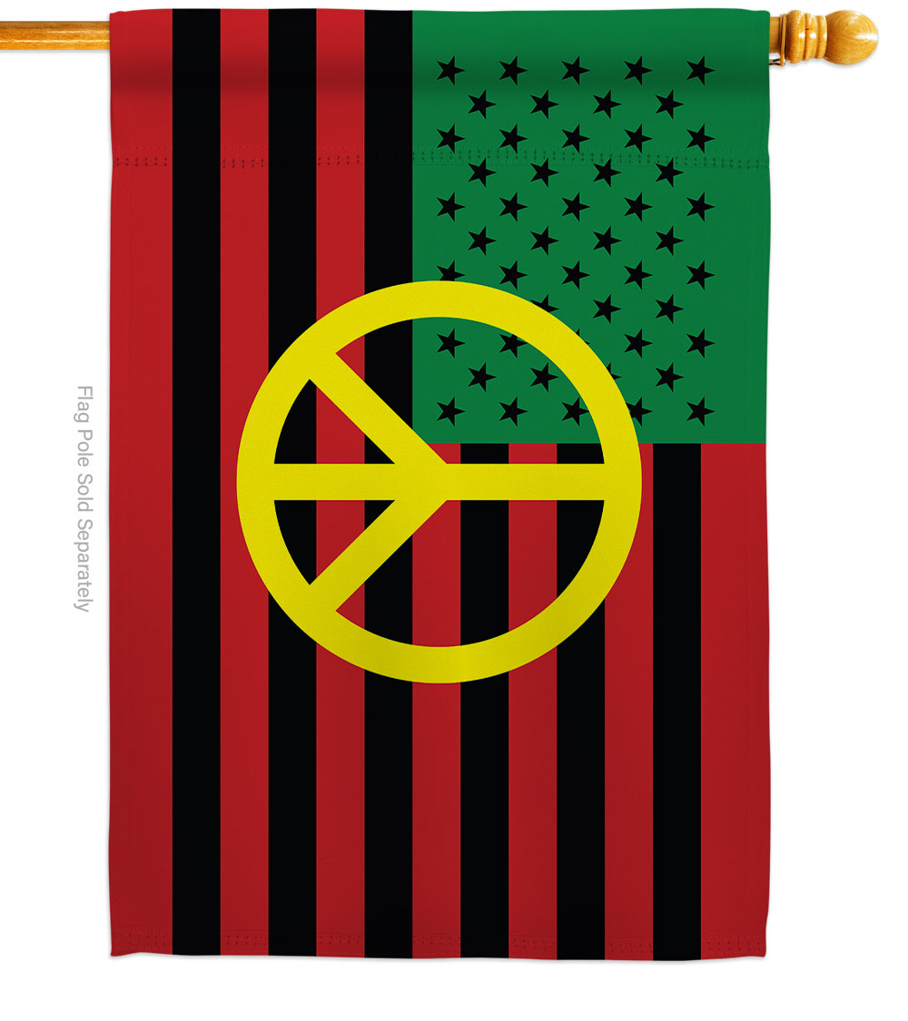 28 x 40 in. African American Peace Black History Juneteenth Double-Sided Decorative Horizontal House Flags - Decoration Banner Garden Yard Gift