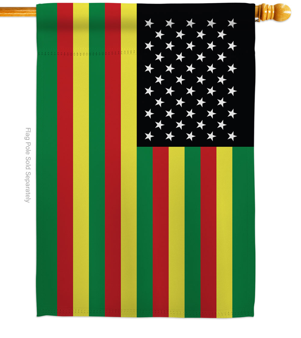 28 x 40 in. Alternative African American Black History Juneteenth Double-Sided Decorative Horizontal House Flags - Decoration Banner Garden Yard Gift