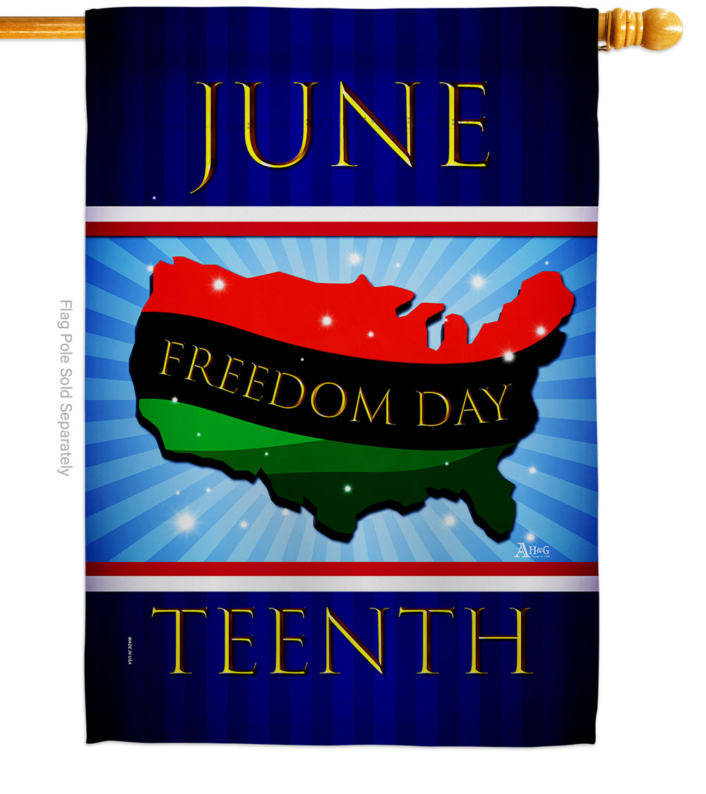 28 x 40 in. Freedom Day Black History Juneteenth Double-Sided Decorative Vertical House Flags - Decoration Banner Garden Yard Gift